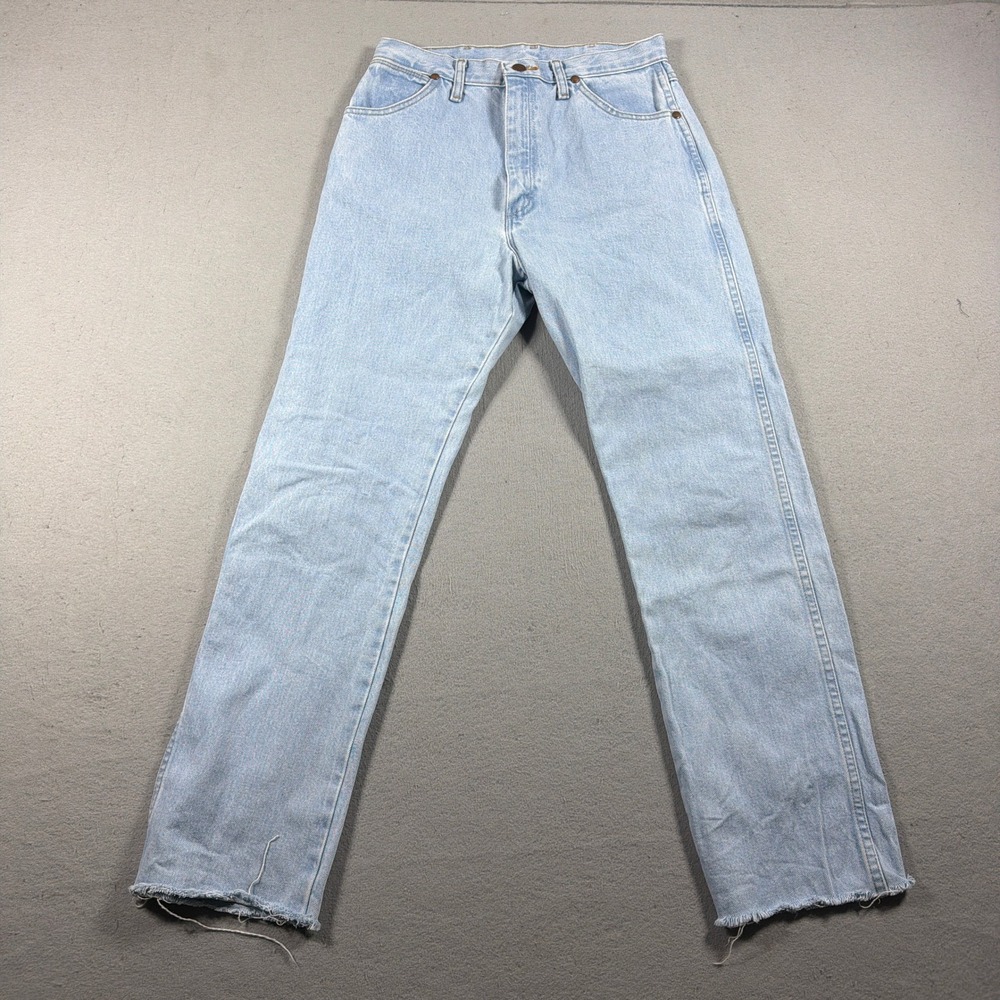 Wrangler‎ Jeans Women 11 High Rise Light Wash Raw Hem Vintage Western 13MWZGH